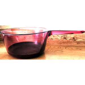 Visions Saucepan With Teflon Coating 1.5LCorning Ware Cranberry NO Lid See Pic.